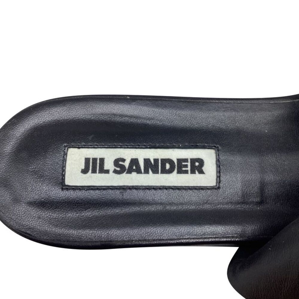 Jil Sander Square-Toe Slingback Flats in Black Leather - Picture 8 of 9